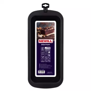 NEWILL duonos kepimo forma 25x11x6,4 cm, juoda, neprideganti, anglinio plieno