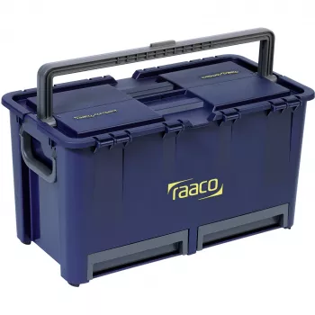 raaco Compact 47 įrankių dėžė 540x300x295 mm, 7 reguliuojami skyriai, PP, mėlyna/juoda