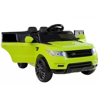 PETMEX HL1638 žalias elektrinis vaikiškas automobilis su LED apšvietimu, MP3 grotuvu ir nuotolinio valdymo pulteliu