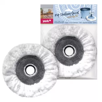 YORK keičiama šluostės galvutė Vileda Easy Wring & Clean Turbo – mikropluošto, trikampė, balta su raudonomis detalėmis