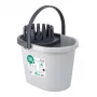 ECO EGO ovali šiukšlių dėžė su apvalia mygtuko sistema, 10L, sidabrinė/pilka