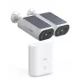AOSU Smart Security SolarCam P1 SE System 2-Cam Kit, 2K QHD, belaidė, saulės energija maitinama, spalvų naktinio matymo, dvipusio garso, IP65, 2 kameros