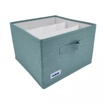 ORDINETT Box Cube 29x29x18,5 cm mėtų spalvos daiktų dėžė su dangteliu