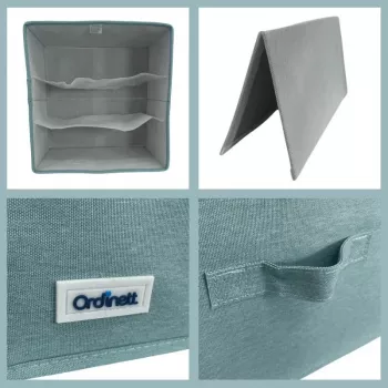 ORDINETT Box Cube 29x29x18,5 cm mėtų spalvos daiktų dėžė su dangteliu