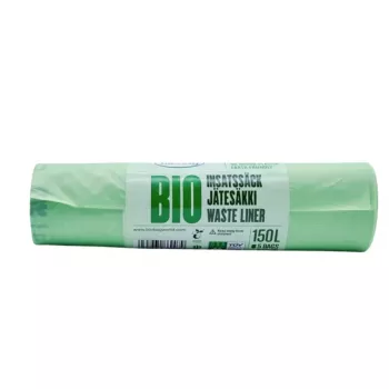 BioBag kompostuojami šiukšlių maišai 125/150L, 5 vnt. ritinyje, 75x115 cm, žali