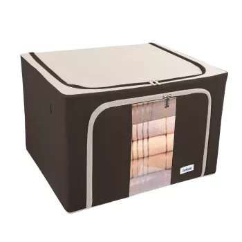 ORDINETT audinio dėžė L 50x40x32 cm Assorted – sulankstoma laikymo dėžė su dangčiu ir rankenomis, 64 L