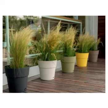 STEFANPLAST Ethica gėlių vazonas su padėklu Ø40x39cm, pilkas