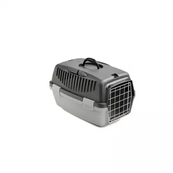 STEFANPLAST Gulliver 1 gyvūnų transportavimo narvas su metalinėmis durelėmis 48x32x31cm tamsiai pilkas/šviesiai pilkas