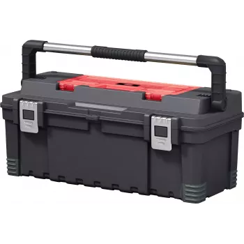 KETER DIY Hawk įrankių dėžė 26 su organizatoriumi, 66 x 28,7 x 26,6 cm, juoda/raudona