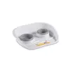 STEFANPLAST Dinner augintinio maisto dubenėlių rinkinys, 2 dubenėliai (0,25 L + 0,35 L), pilkas, 46 x 35 x 11 cm