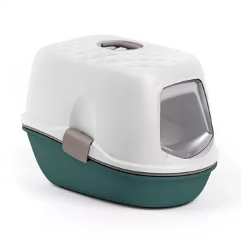 STEFANPLAST Furba Top Chic uždara kraiko dėžė katėms su filtru 58,5x39,4x42,7 cm balta/žalia