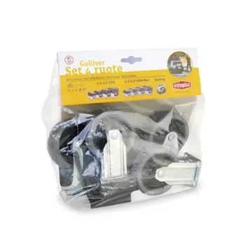 STEFANPLAST ratukų rinkinys 4 vnt. transportavimo narveliui Gulliver 4-5-6-7, juodas