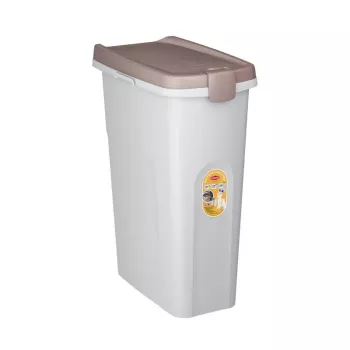 STEFANPLAST augintinių maisto laikymo konteineris su ratukais 40L 15kg baltas/šviesiai pilkas
