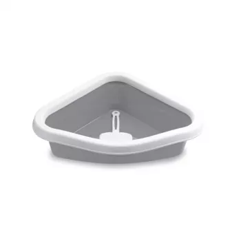 STEFANPLAST Sprint kampinė kraiko dėžė katėms 56x40x14 cm balta/pilka