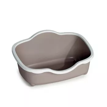 STEFANPLAST Cat Toilet Tres Chic Open 56x38,5x26 cm baltos/šviesiai pilkos spalvos