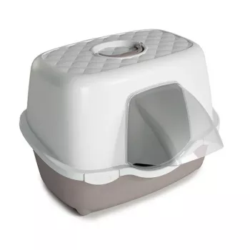 STEFANPLAST katės tualetas Tres Chic Outdoor 56x54.5x39cm Baltas/Šviesiai pilkas