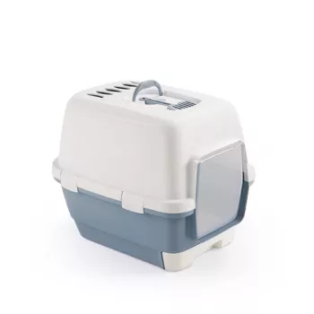 STEFANPLAST Cathy Clever & Smart uždara kraiko dėžė katėms 58x45x48cm balta/mėlyna