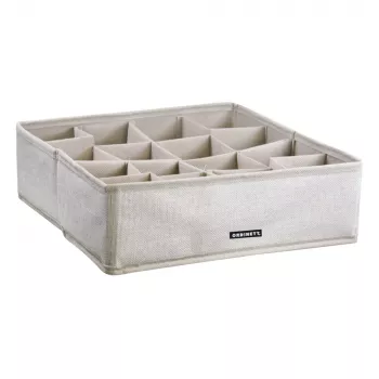 ORDINETT Linette daiktų dėžė su 4 skyriais 30,5x30,5x10 cm permatoma