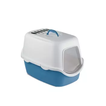 STEFANPLAST Cathy Filter uždara kraiko dėžė katėms 56x40x40 cm balta/mėlyna