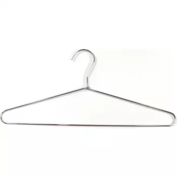 ORDINETT drabužių pakabos 5 vnt. metalinės 40,5 cm chromuoto plieno su sukamuoju kabliu