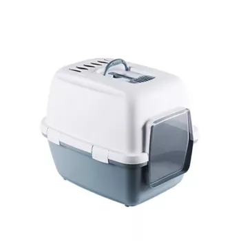 STEFANPLAST Cathy Comfort uždara kraiko dėžė katėms 58x45x48 cm balta/mėlyna