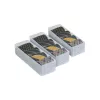 ORDINETT Top Class organiser set, 3 dalių, mažas, permatomas plastikinis stalčių organizatorius 30,5x10x7,5cm