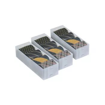 ORDINETT Top Class organiser set, 3 dalių, mažas, permatomas plastikinis stalčių organizatorius 30,5x10x7,5cm