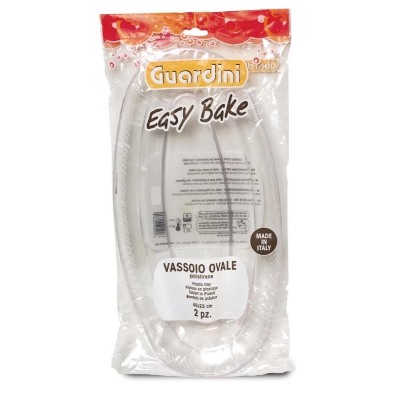 GUARDINI plastikiniai padėklai permatomi, rinkinys iš 2 vnt., Easy Bake, 46x23 cm