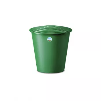 STEFANPLAST vandens statinė 210L su dangčiu ir čiaupu Ø76,5x84cm žalia