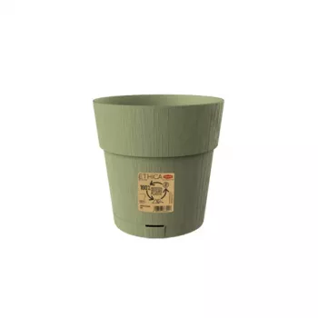 STEFANPLAST Ethica gėlių vazonas su padėklu, 20 cm, žalias