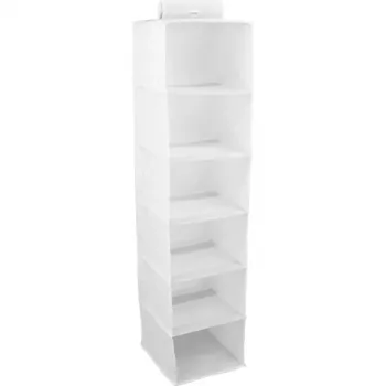 ORDINETT pakabinama organizatorė su 6 lentynomis 30x30x120cm medvilnė pilka