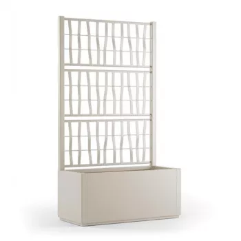 STEFANPLAST gėlių dėžė su grotelėmis Ethica 80x36x140 cm balta