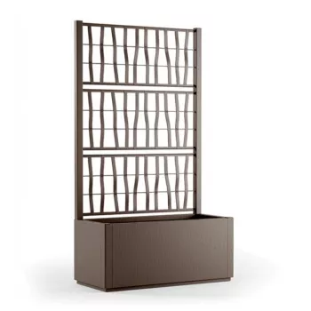 STEFANPLAST gėlių dėžė su grotelėmis Ethica 80x36x140 cm, ruda