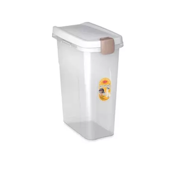 STEFANPLAST naminių gyvūnų maisto laikymo konteineris 25L 10kg permatomas/baltas