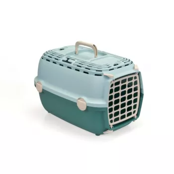 STEFANPLAST Horizon 1 gyvūnų transportavimo narvas su plastikinėmis durelėmis, 48x32x30 cm, šviesiai žalia/žalia