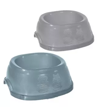 STEFANPLAST Break 4 maisto dubenėlis augintiniams, 2L, 28x28x10 cm, neslystantis, pilkas/mėlynas
