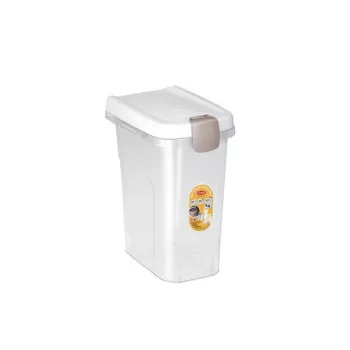 STEFANPLAST naminių gyvūnų maisto laikymo konteineris 15L 6kg permatomas/baltas 33x22x41cm
