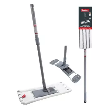 SAUBER grindų šluota 40 cm su teleskopiniu kotu