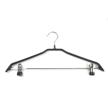 ORDINETT drabužių pakabos su spaustukais 2 vnt., plienas/vinilas, neslystančios, 44 cm, juodos