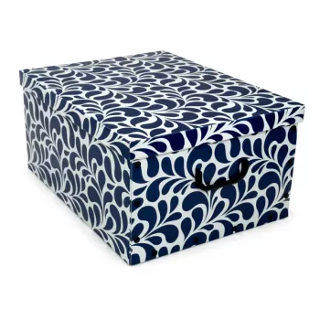 ORDINETT kartoninė dėžė 49x39x25cm Big Box Goccia, mėlyna/šviesiai pilka/bordo spalvos
