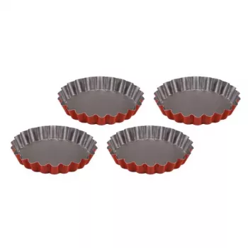 GUARDINI tartelių formelių rinkinys 4 vnt. Rossana Ø12x1,9 cm nepridegantis plienas antracito spalvos