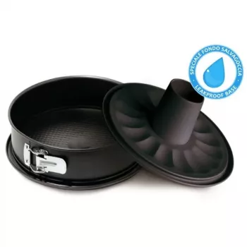 Guardini Gardenia spyruoklinė torto forma Ø 28 x 7,7 cm, Hi-Top plienas, dviguba neprideganti danga, patentuotas sandarus pagrindas, juoda