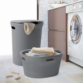 TATAY Skalbinių dėžė Baobab 40L pilka