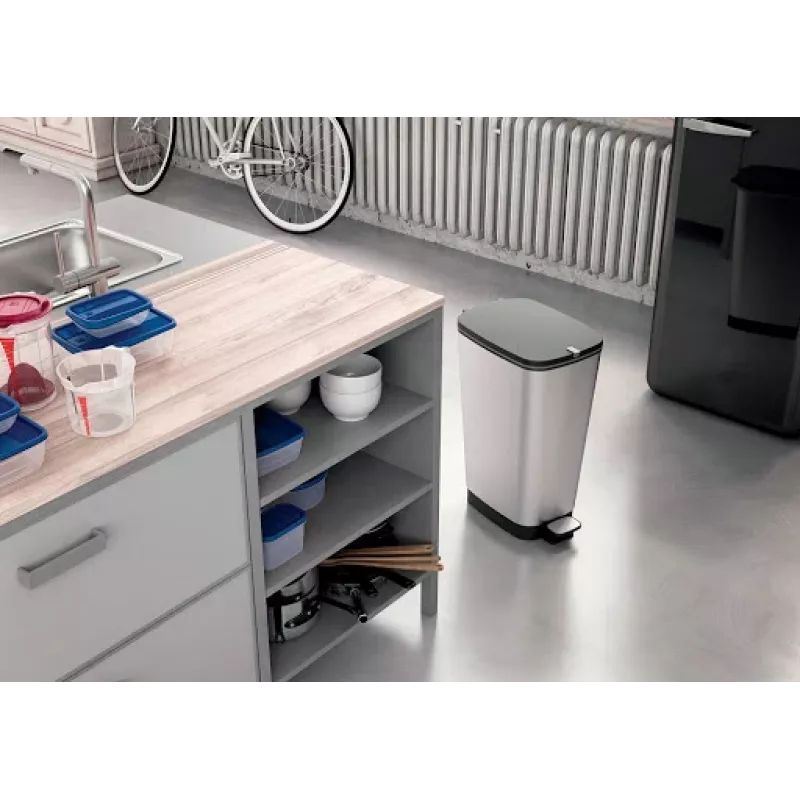 KIS Pedal Bin Metallic Chic šiukšlių dėžė L 45L Steel Grey