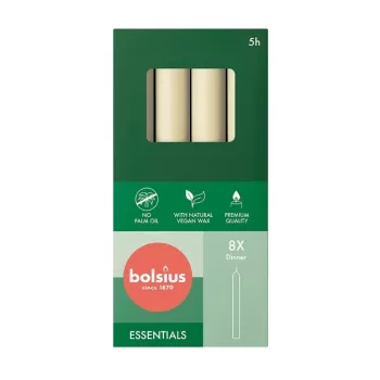 BOLSIUS Stalo žvakės 8 vnt. dėžutėje 170/20mm Pearl