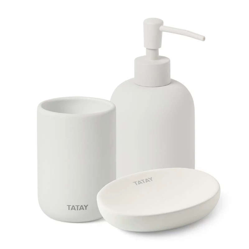 TATAY Soft Ceramic dantų šepetėlių laikiklis, baltas