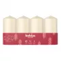 Bolsius Candle Cylinder 4 vnt. Ø100x48 mm, kreminės spalvos