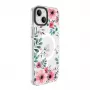 Evelatus iPhone 15 Plus permatomas dėklas su MagSafe ir gėlių raštu