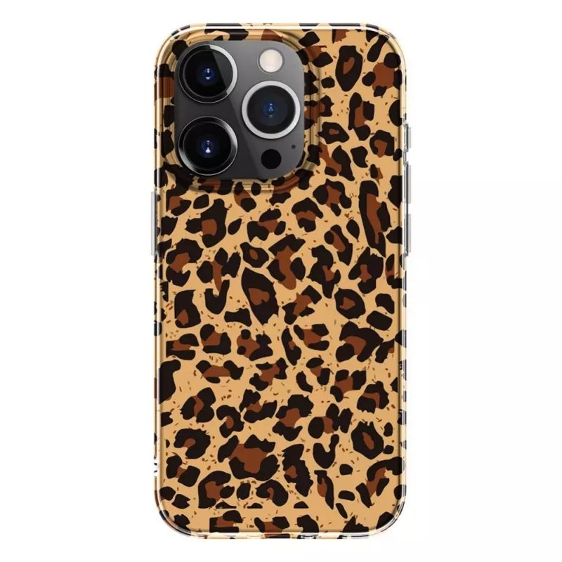 Evelatus Apple iPhone 15 Pro polikarbonatinis dėklas leopardų raštu