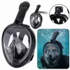 LEAN TOYS pilno veido snorkelio kaukė su apsauga nuo rasojimo, juoda, L/XL